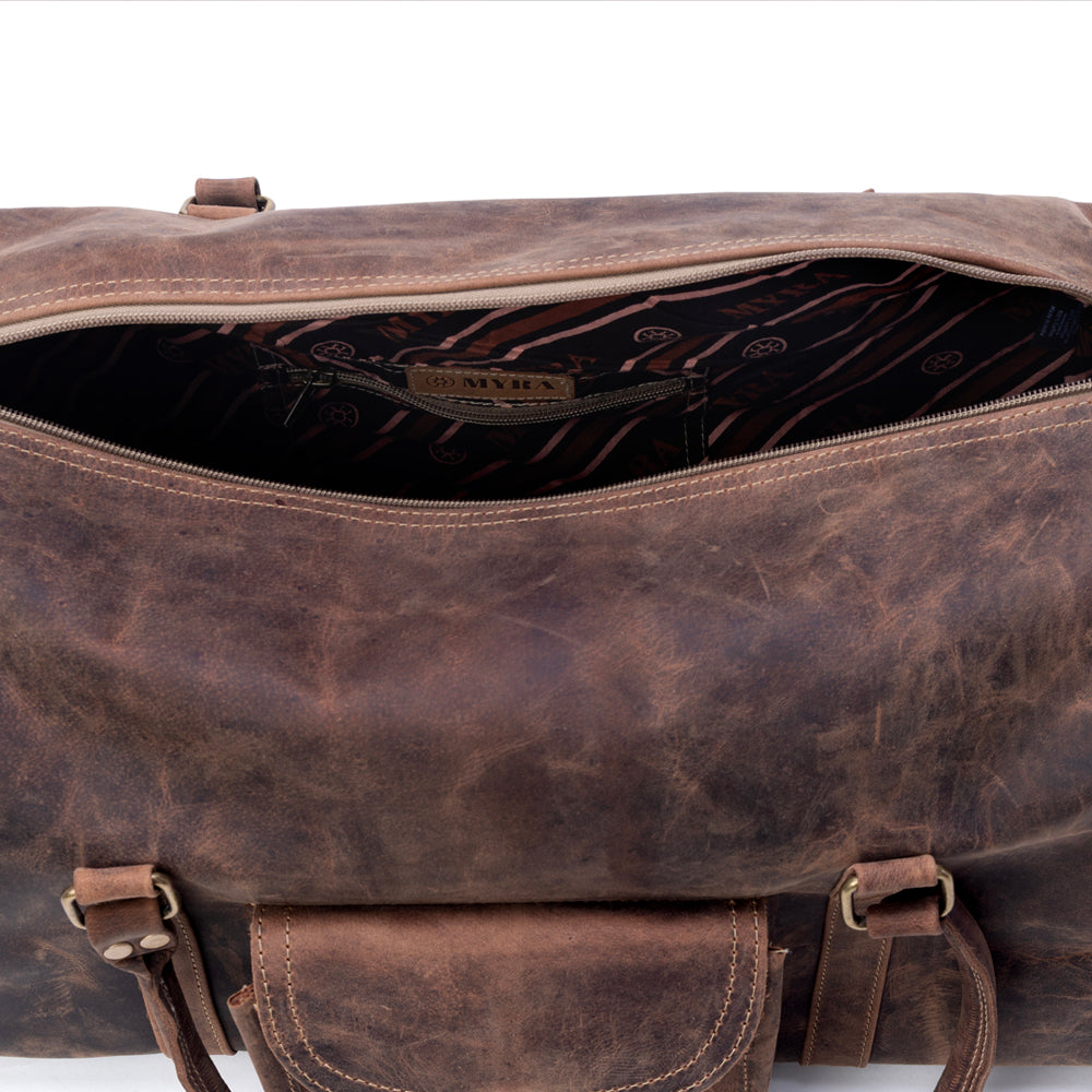 Myra Redmont Leather Traveller Bag in Dark Mahogany