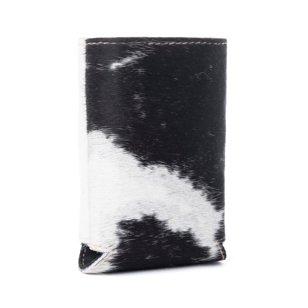 Myra Birch Valley Hairon Leather Beer Can Holder in Ivory Slate