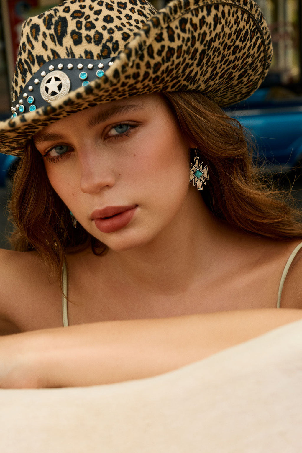 Myra Starburst Earrings for Women with Turquoise Center