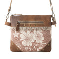 Myra Inkwild Vintage Crossbody Bag for Women in rust with fringe detail
