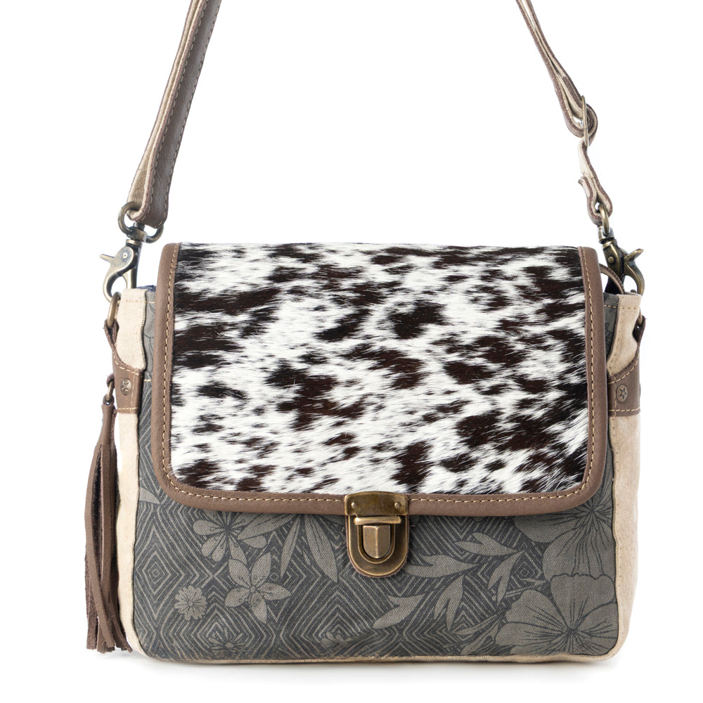 Myra Meadowhide Western Shoulder Bag for Women in Brown with hairon flap