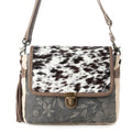 Myra Meadowhide Western Shoulder Bag for Women in Brown with hairon flap