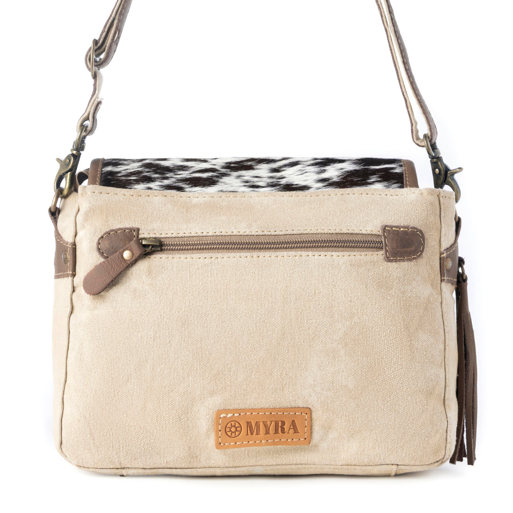 Myra Meadowhide Western Shoulder Bag for Women in Brown with hairon flap