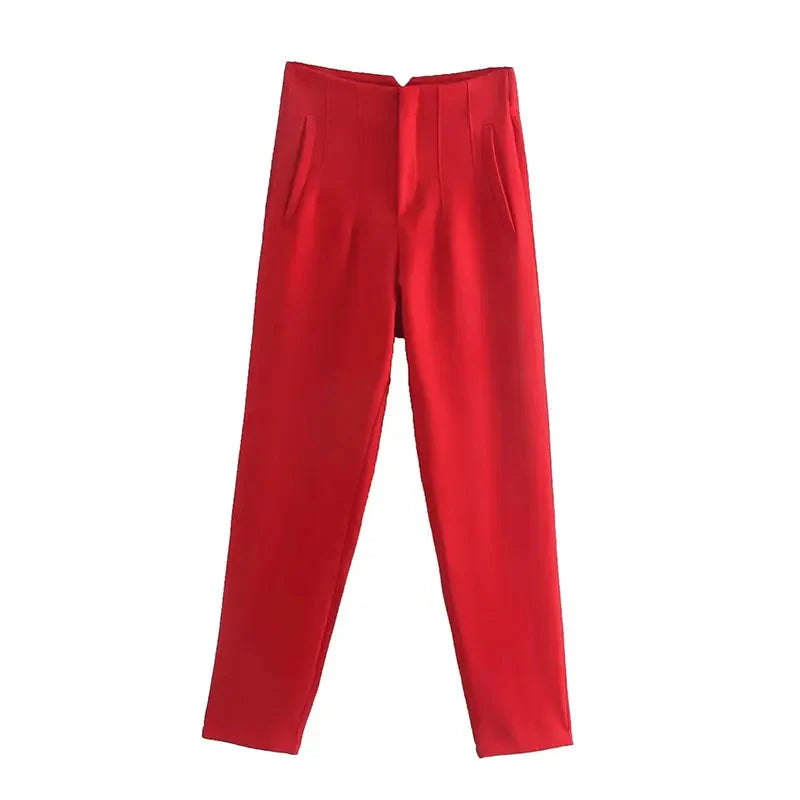 Women’s High Waist Slim Trousers
