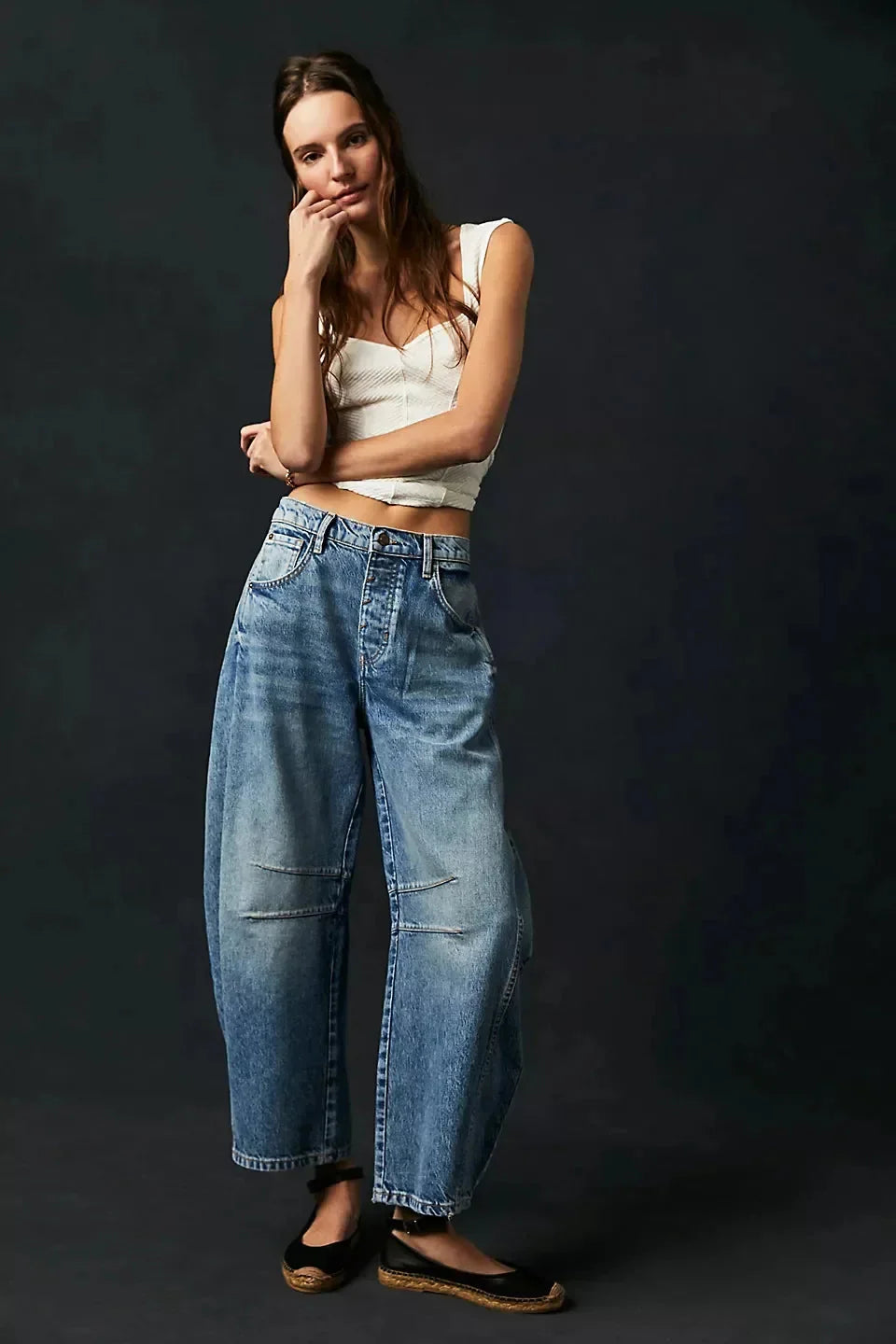 Women’s Elastic Waist High Waisted Jeans