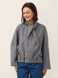 Wool Modular Scarf Collar Jacket MARIELA