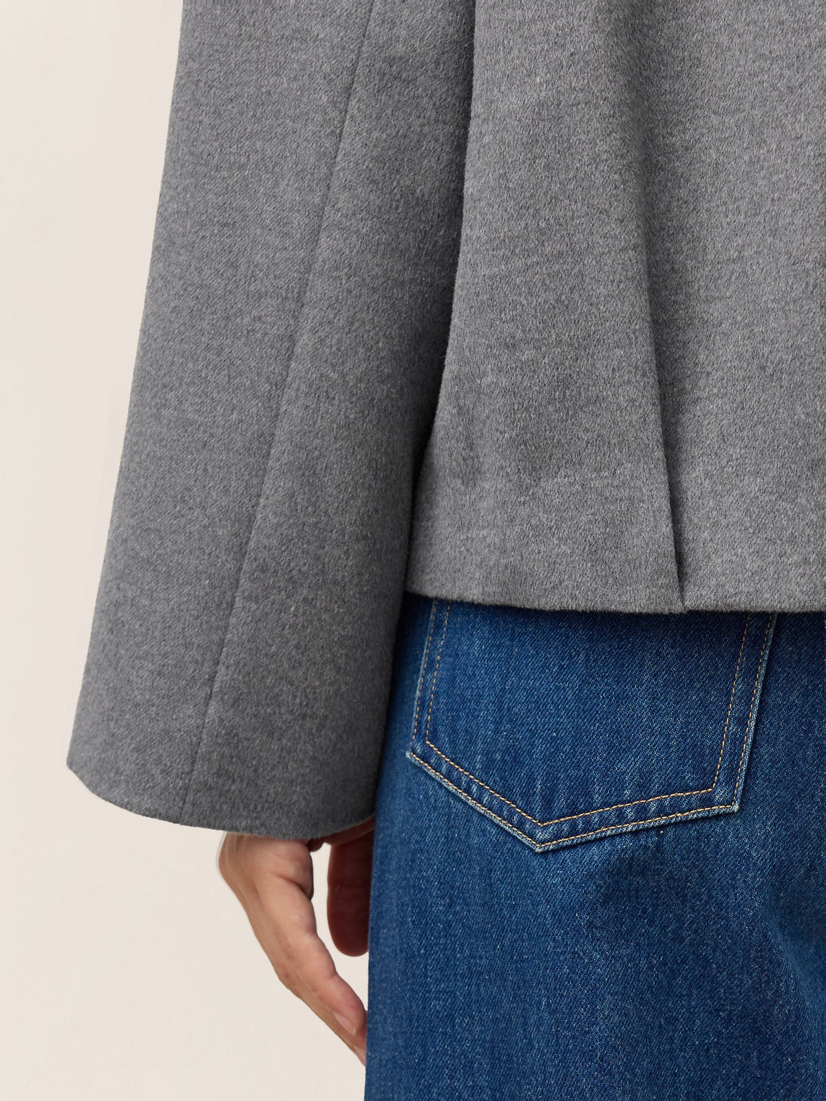 Wool Modular Scarf Collar Jacket MARIELA