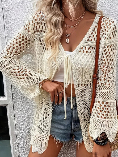 Crochet Tie Front Cardigan