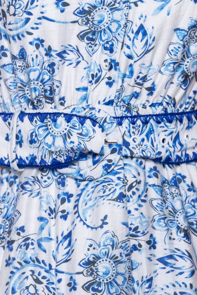 Analia Dress 42" (Blue Pattern)