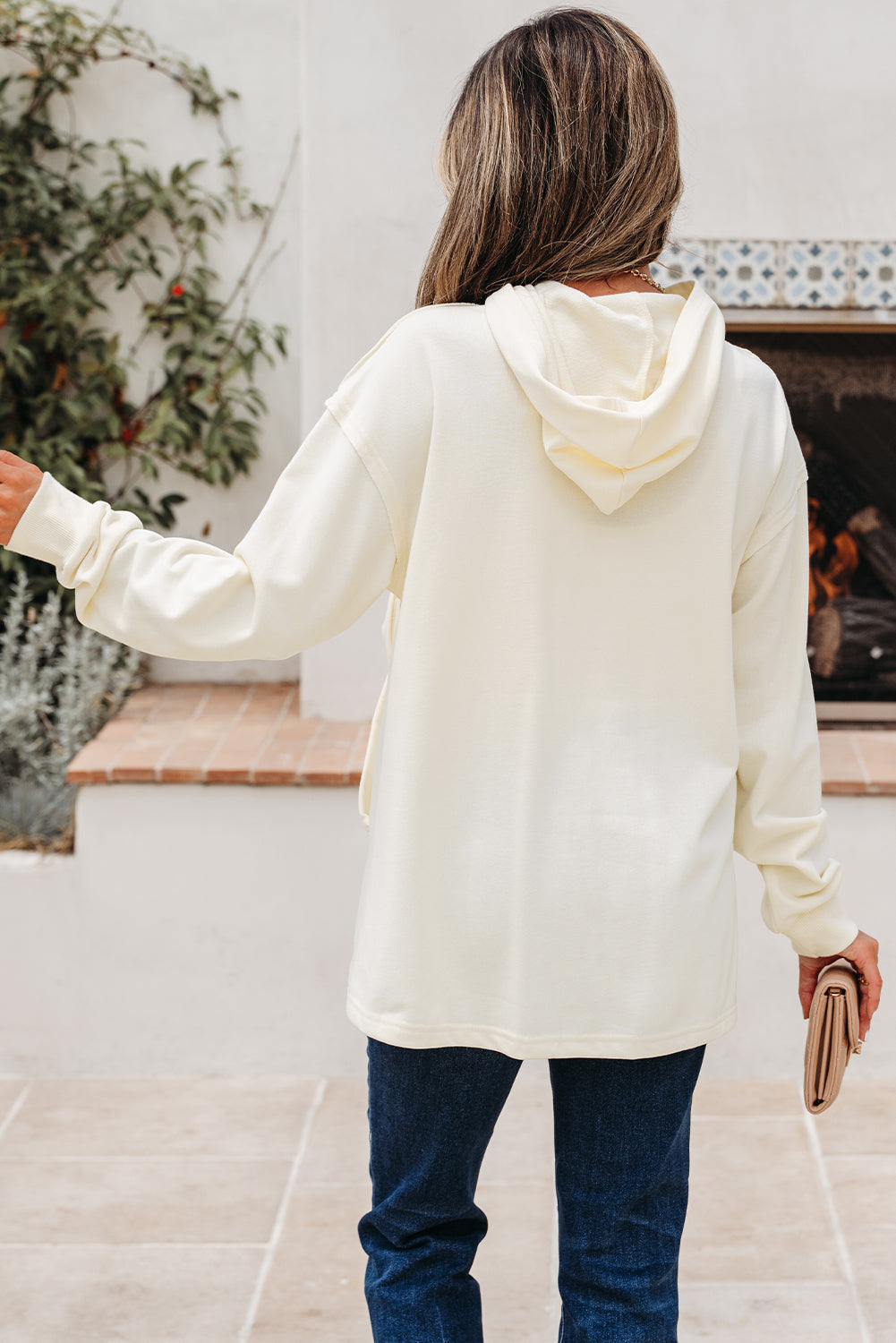Raegwen Bow Detail Loose Hoodie