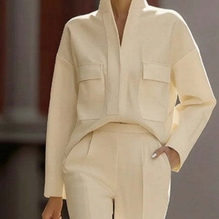 Women's Casual Polyester Top & Pants Co-ord Set