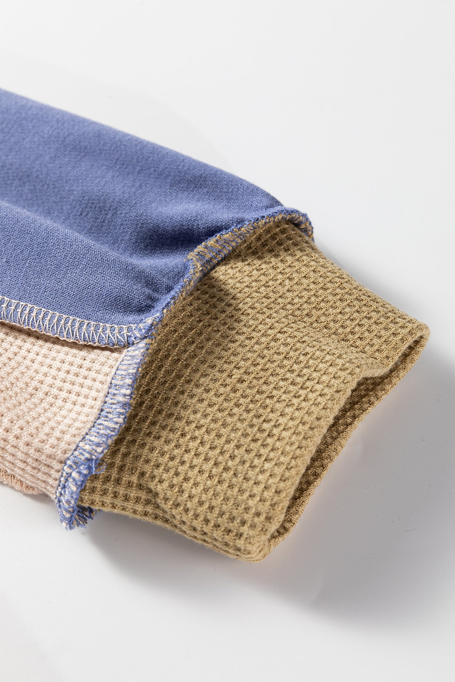 Alaina Waffle Patchwork Oversize Sweatshirt