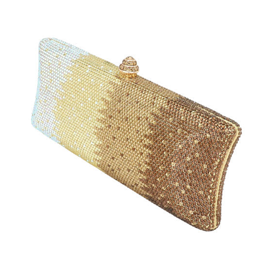 Bling Ombre Rhinestone Evening Clutch Tote Bag