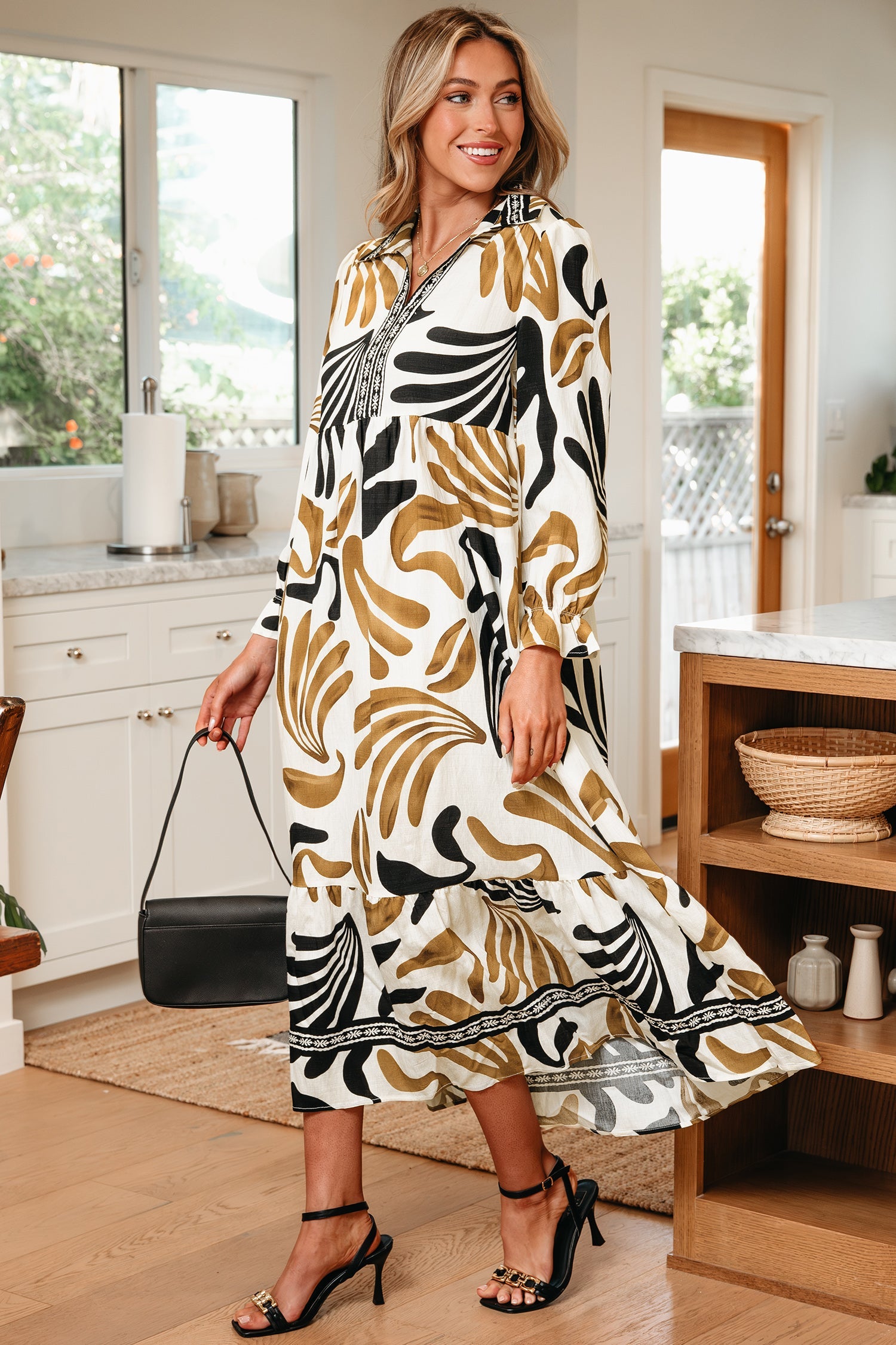 Zaylee Sleeve Ruffle Hem Dress