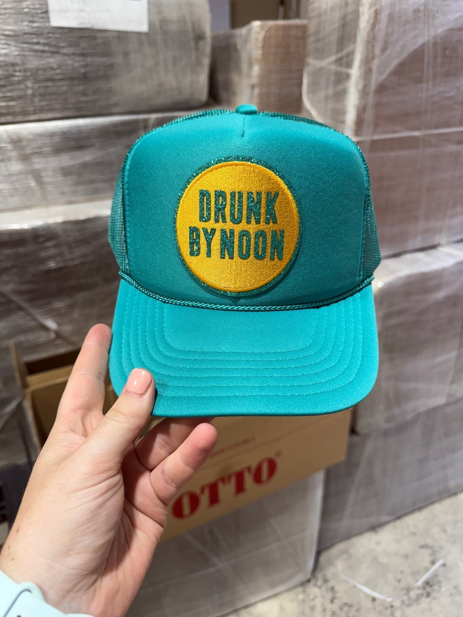 Drunk By Noon Patch Trucker Hat