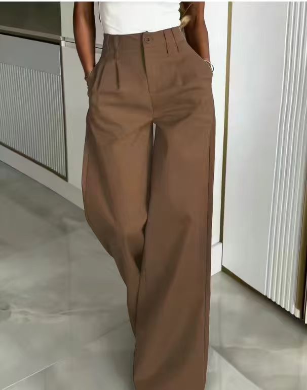 Women's Loose Flowing Straight-Leg Floor-Length Pants