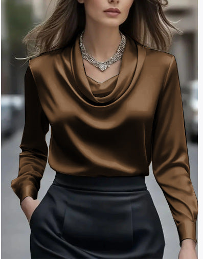 Women’s Elegant Boat Neck Long Sleeve Minimalist Top