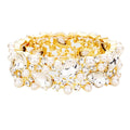 Glass Crystal Teardrop Pearl Stretch Bracelet