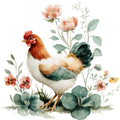 Farmhouse Chicken Decor Fabric Panel 42