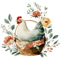 Farmhouse Chicken Decor Fabric Panel 26