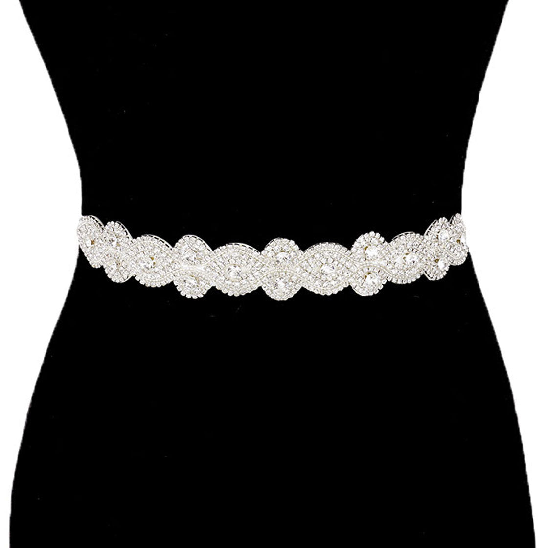 Rhinestone Sash Ribbon Bridal Wedding Belt Headband
